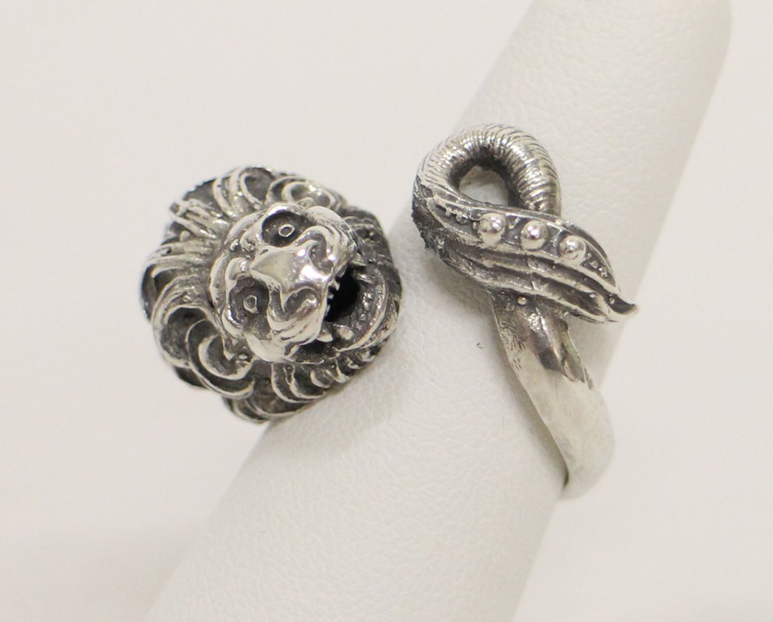VINTAGE 800 SILVER LION RING (1 of 3)