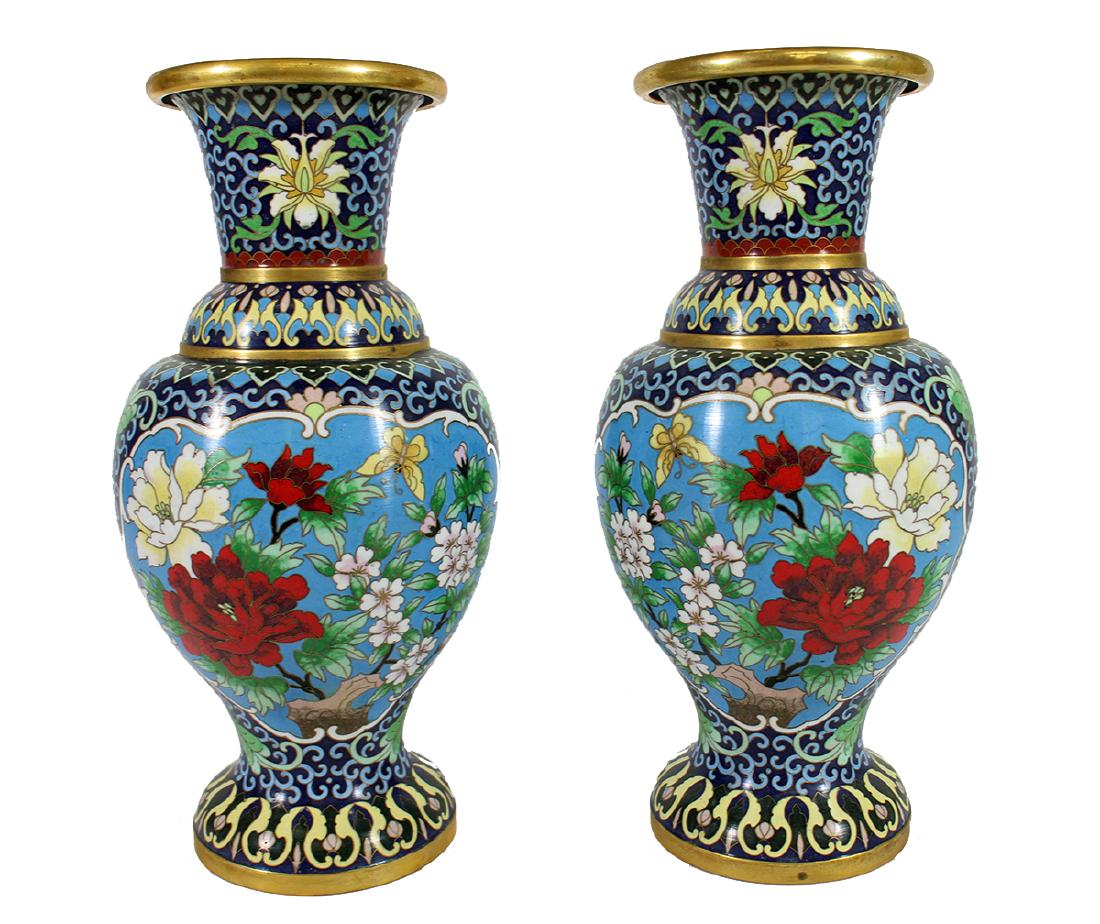 (2) CHINESE CLOISONNE VASES (1 of 2)