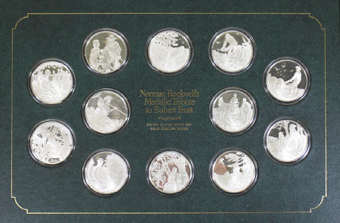 STERLING NORMAN ROCKWELL ROBERT FROST MEDALS (1 of 3)