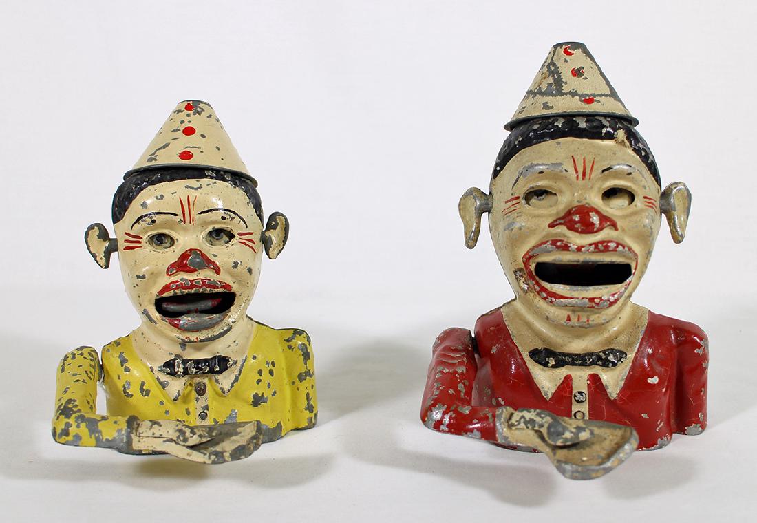 (2) ANTIQUE ALUMINUM MECHANICAL BANKS (1 of 5)