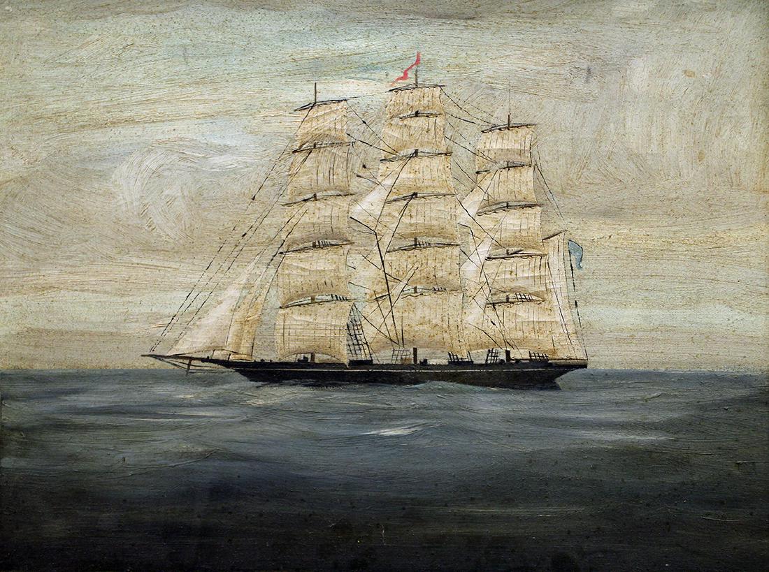 19TH CENTURY CLIPPER SHIP PAINTING (1 of 4)