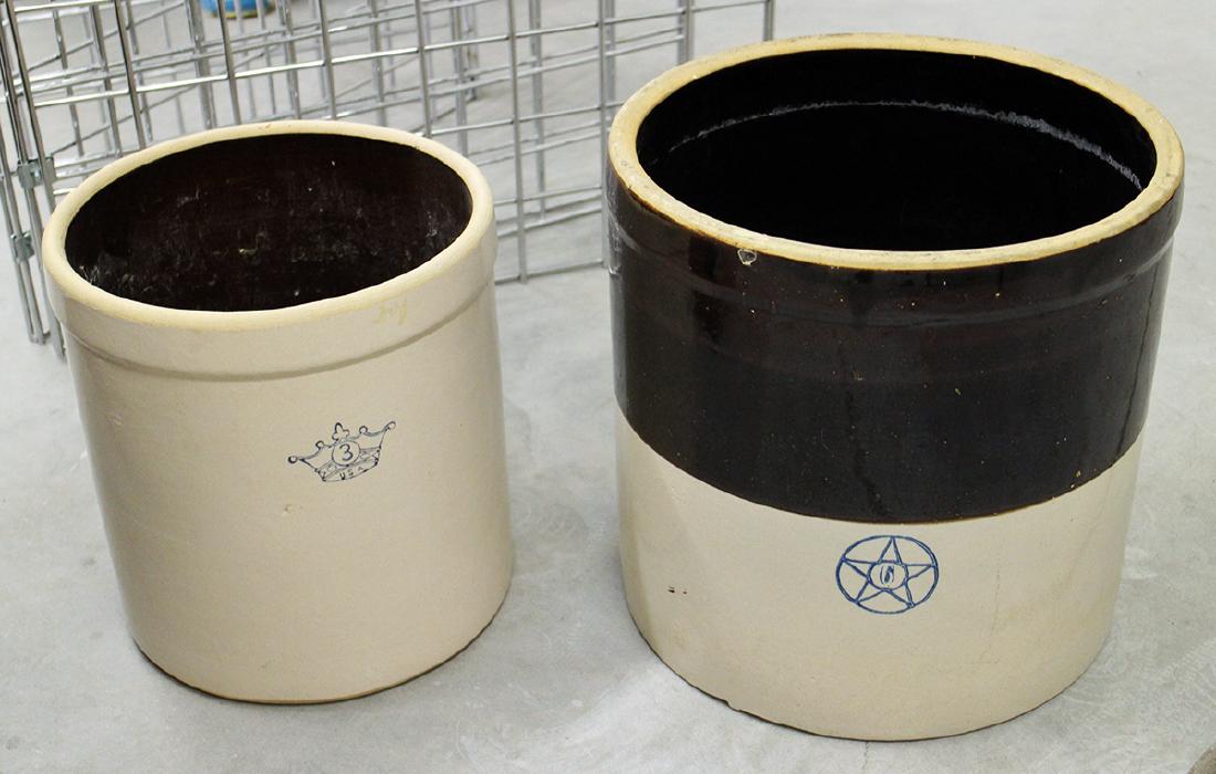 (2) ANTIQUE SALT GLAZE CROCKS (1 of 1)