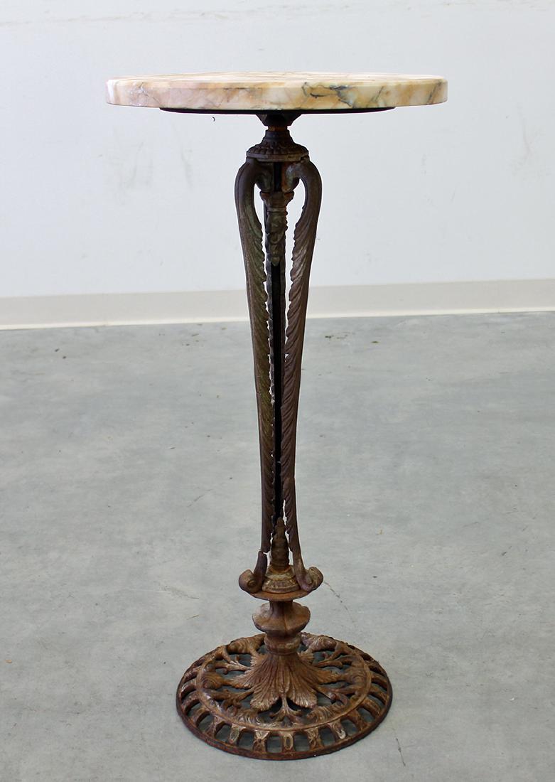 CAST IRON STAND W/ MARBLE TOP (1 of 5)