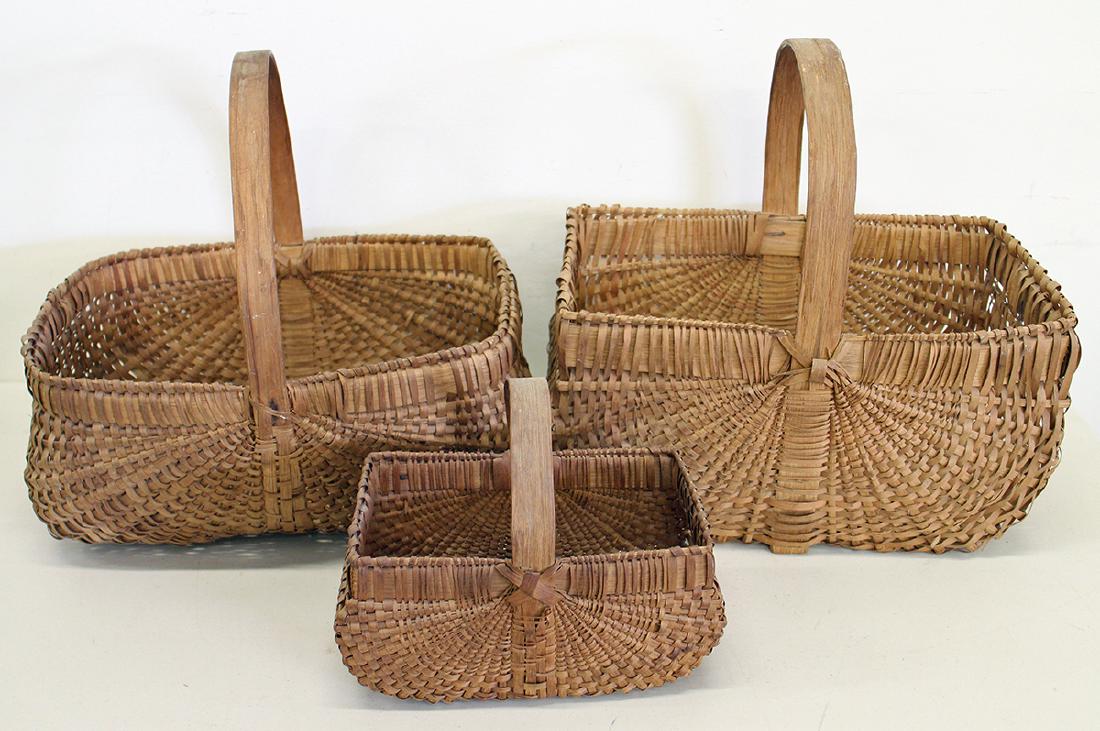 (3) EARLY AMERICAN BUTTOCKS BASKETS (1 of 3)
