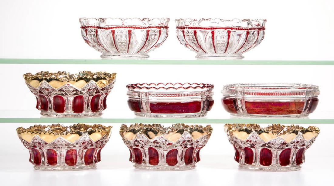 (8) EAPG RUBY-STAINED SAUCE & BERRY BOWLS (1 of 1)