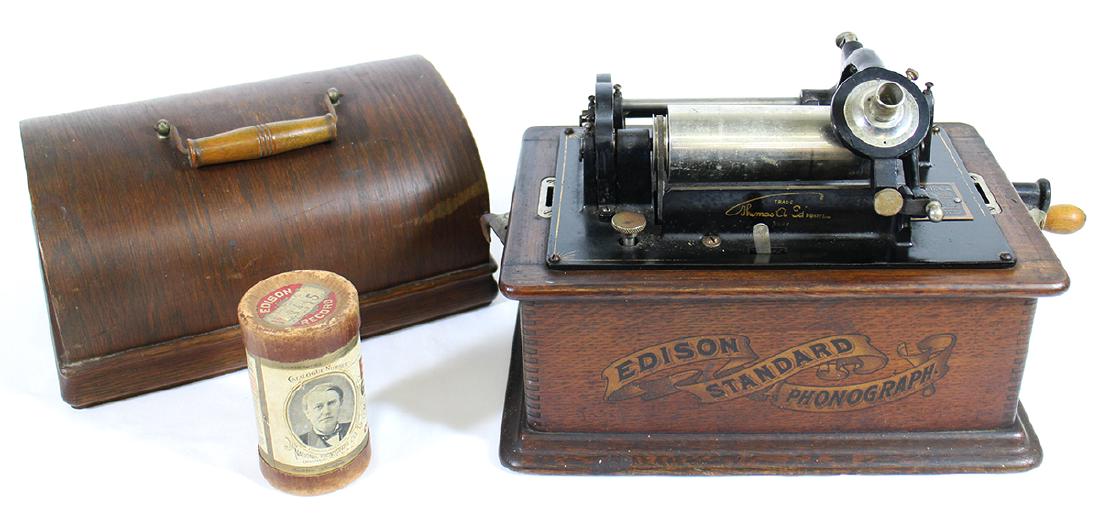 ANTIQUE EDISON STANDARD PHONOGRAPH - HAND CRANK (1 of 4)
