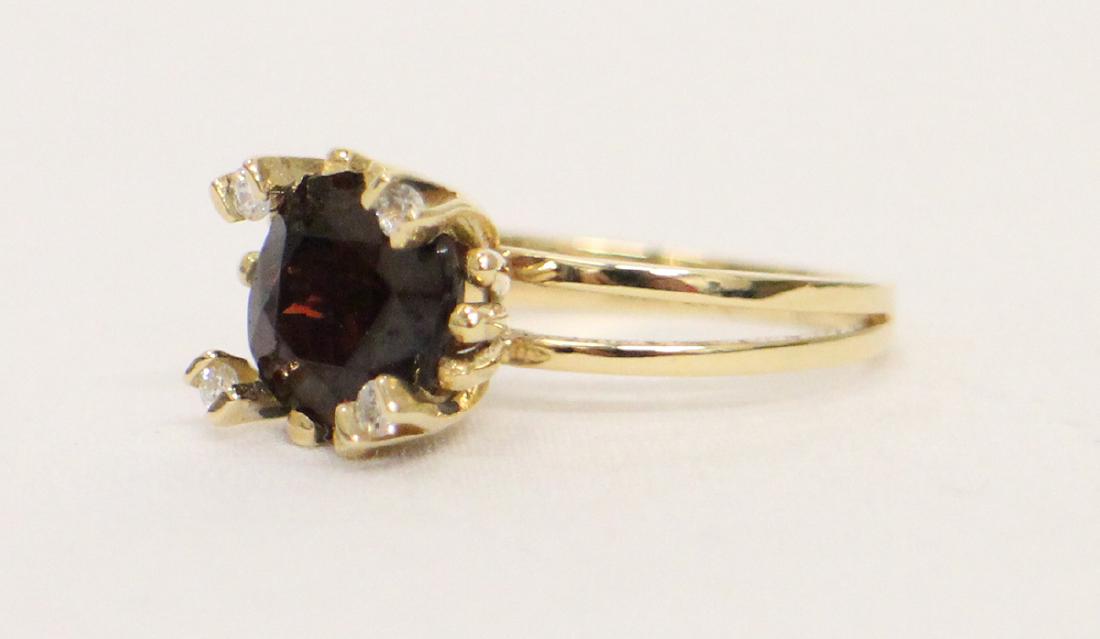 14K GARNET & DIAMOND RING (1 of 3)