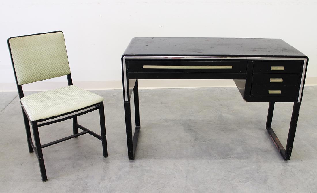 SIMMONS ART DECO STEEL DESK & CHAIR (1 of 3)