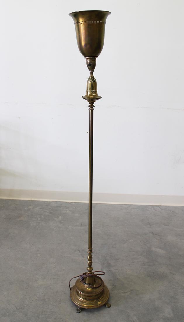 VINTAGE BRASS TORCHIERE FLOOR LAMP (1 of 1)