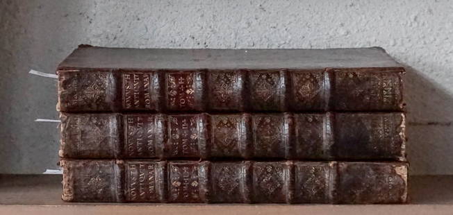 Sallengre, Albert Henri de.Novus Thesaurus Antiquitatum: Sallengre, Albert Henri de.Novus Thesaurus Antiquitatum Romanarum. 20 engraved plates; additional 12 etchings by Pieter Schenk inserted; lacking the frontispiece. 3 volumes. Folio; contemporary calf r