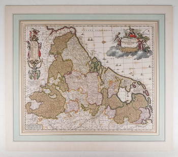 Nicolaum Visscher Engraved Hand Colored Map