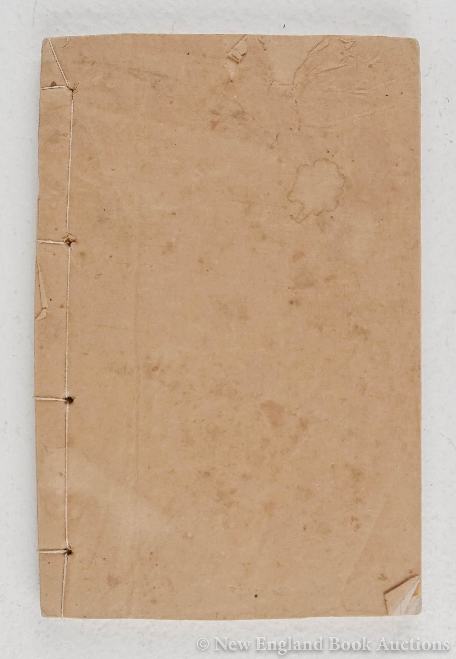 Bible: 149. Bible. Gospel of St. Luke (only). Title, 108 pages. 8vo, printed in lithography, plain string-tied wrappers; a few corners creased, generally. [Batavia ?], 1838 [200/300]Possibly a volume from th