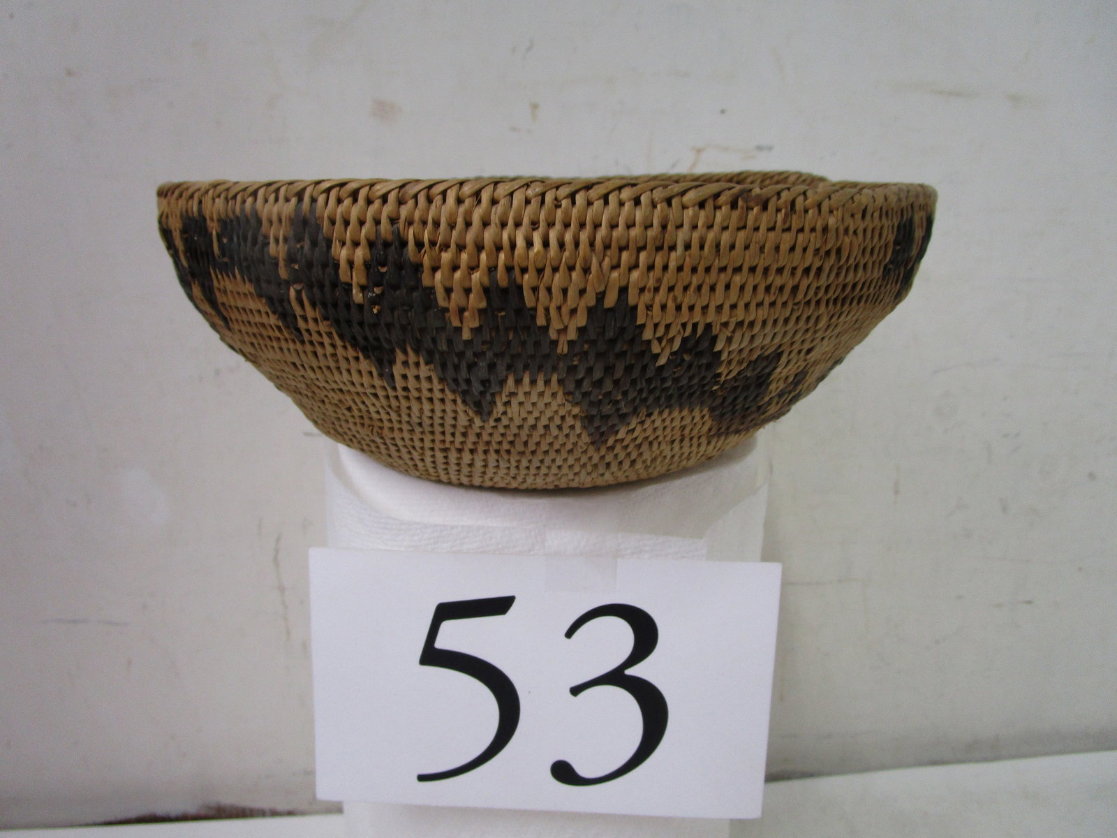 Basket: Washoe or Pomo? H-3.5 woven basket dia. 8.5"