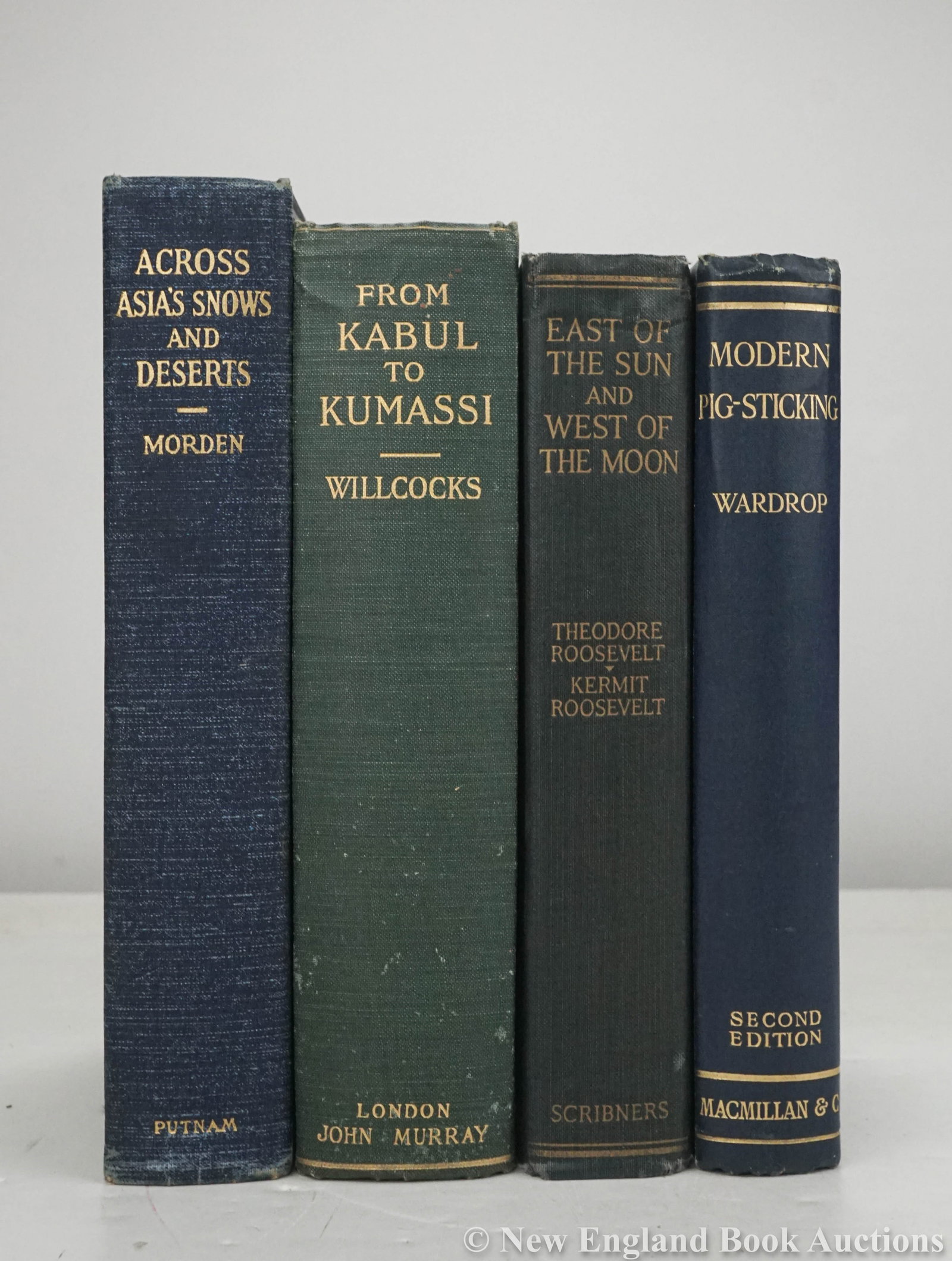 Hunting in Asia: 134. Hunting in Asia. Group of 4 volumes, as listed below. Illustrated. 8vo, cloth; varying wear, some soiling, some with ex-libris, etc. Vp, vd [75/100] Morden. Across Asia's Snows and Deserts. 1927.