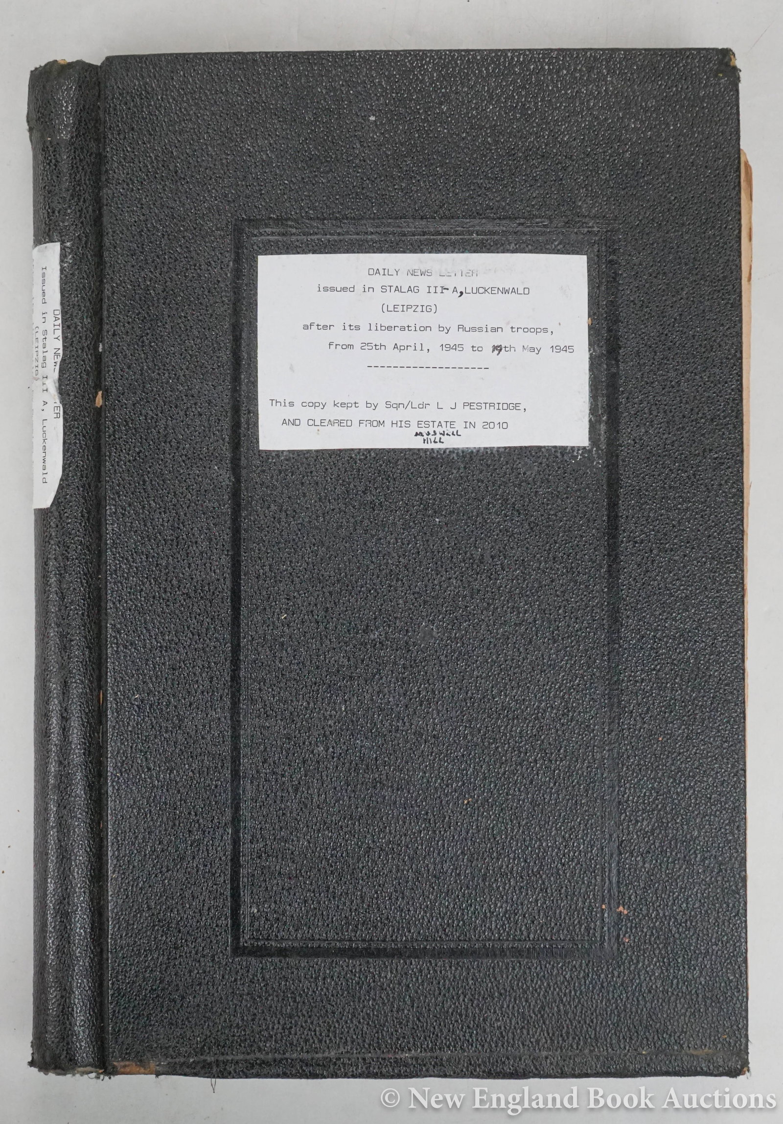World War II: 190. World War II. Camp News Service of Stalag IIIA Luckenwald (Leipzig) From 25th April to 19th May, 1945, after liberation by Russian Troops. Title-page inserted by the estate in 2010. 175 leaves ty