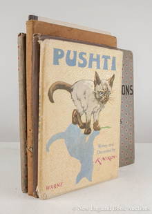 Children's: 47. Children's. Group of 5 volumes, as listed below. Illustrated. 4to, cloth or boards, last with dust jacket; varying wear. Vp, vd [150/250] Marlowe. The Wiggly Weasel & Other Stories. 1920s * De Mon