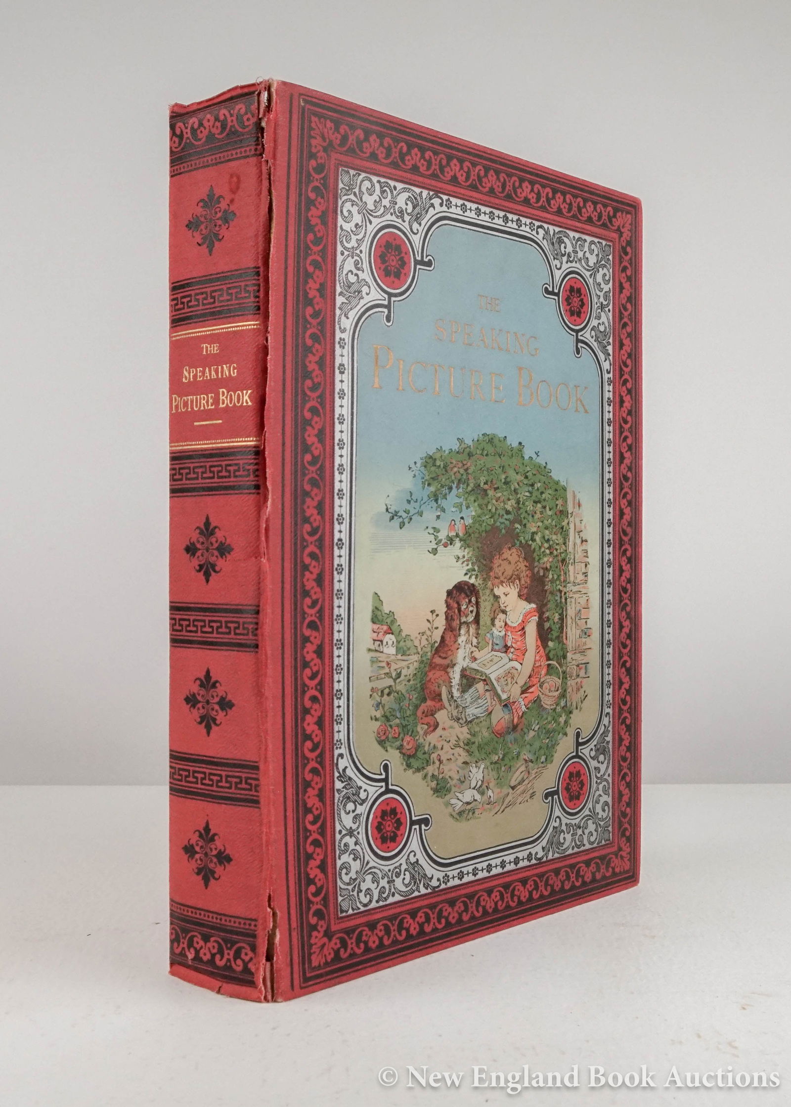 Children's: 49. Children's. Speaking Picture Book. A Special Book with Picture, Rhyme and Sound for Little People. Sixteenth Edition. 8 chromolithograph plates as called for. 9 small ivory knobs on fore-edge, whi