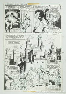 Wood, Wallace: 103. Wood, Wallace. Original ink and pencil story board for All Star Comics Justice Society of America. (Vol. 13, No. 64).