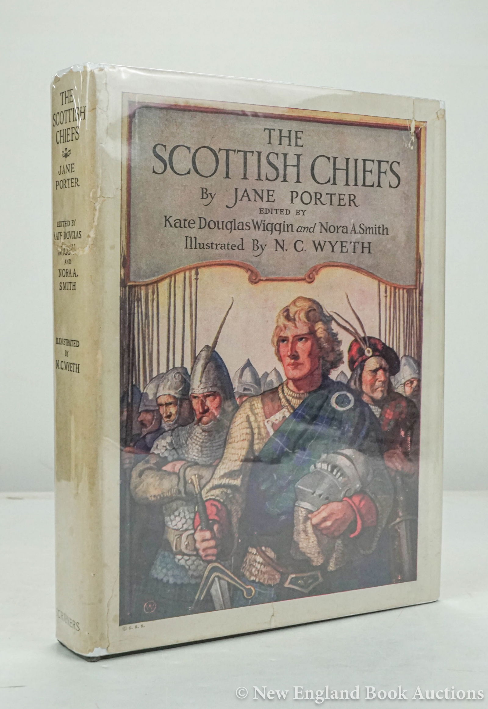 (Wyeth, N. C.): 219. (Wyeth, N. C.). Porter, Jane. The Scottish Chiefs. Edited by Kate Douglas Wiggin and Nora A. Smith. Color plates by Wyeth. 4to, gilt-lettered cloth, pictorial cover-label, dust jacket (chipped wi