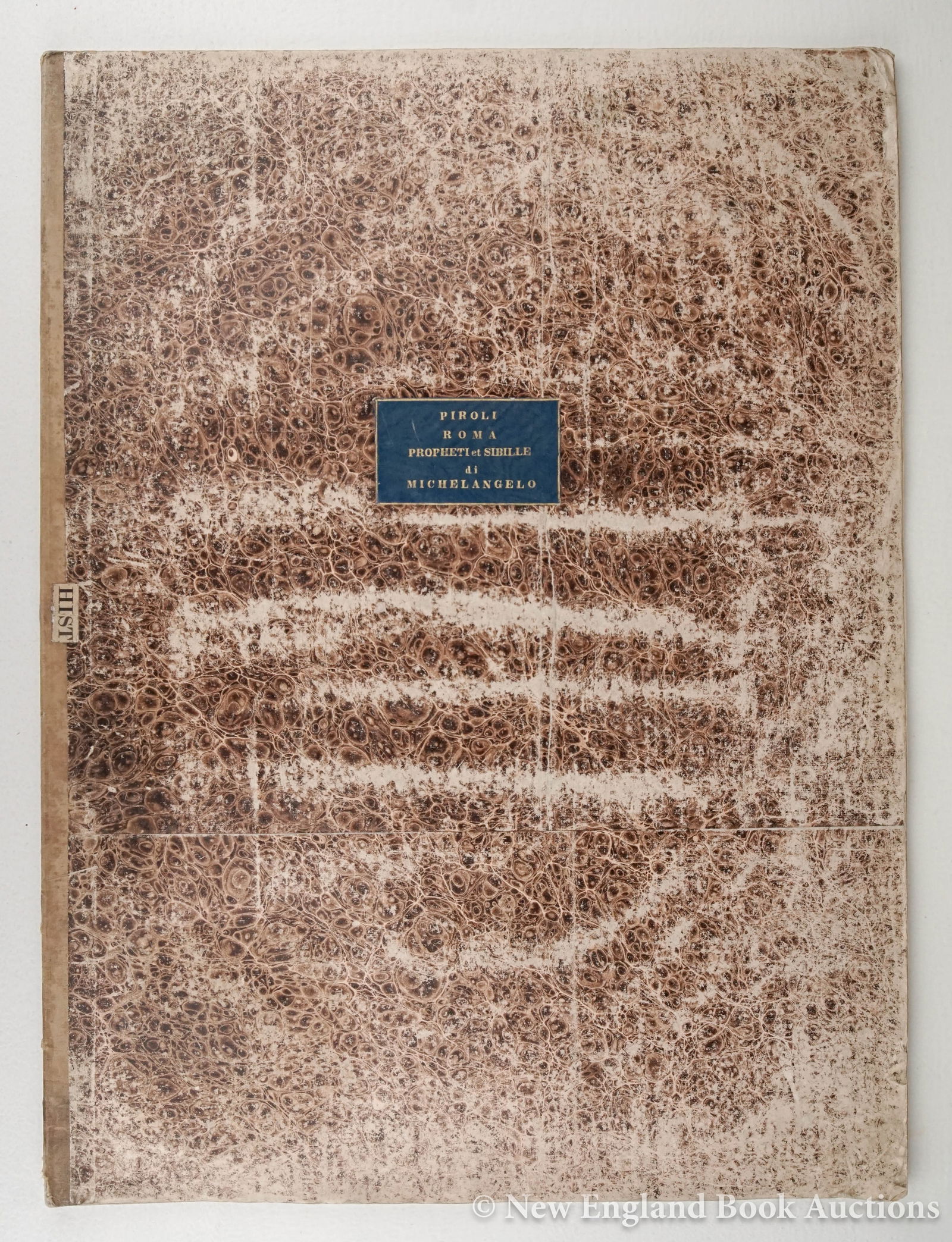 (Buonarroti, Michelangelo): 48. (Buonarroti, Michelangelo). Piroli, Tommaso. Propheti et Sibille di Michelangelo. 14 engraved plates by Piroli after works by Michelangelo. Large thin folio, cloth-backed wrappers, gilt-lettered