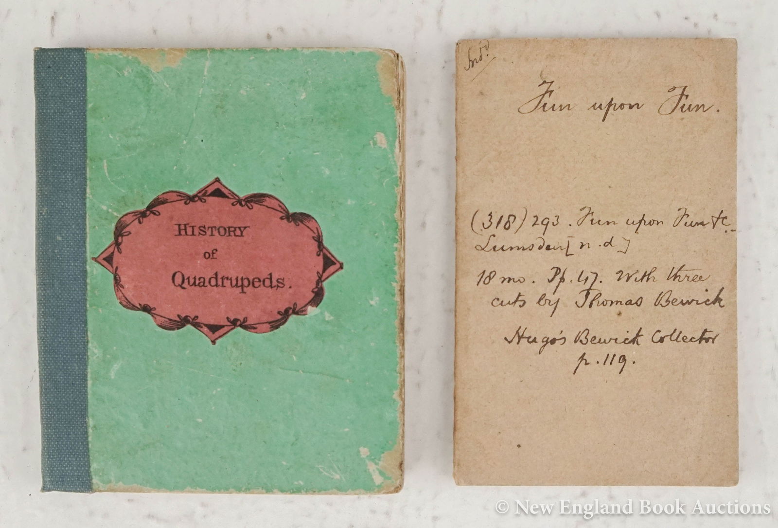 Children's: 66. Children's. Two volumes, as listed below. Illustrated, including first with engravings printed in bistre. Various sizes, plain wrappers (ink notes on front) or boards; moderate wear. Vp, vd