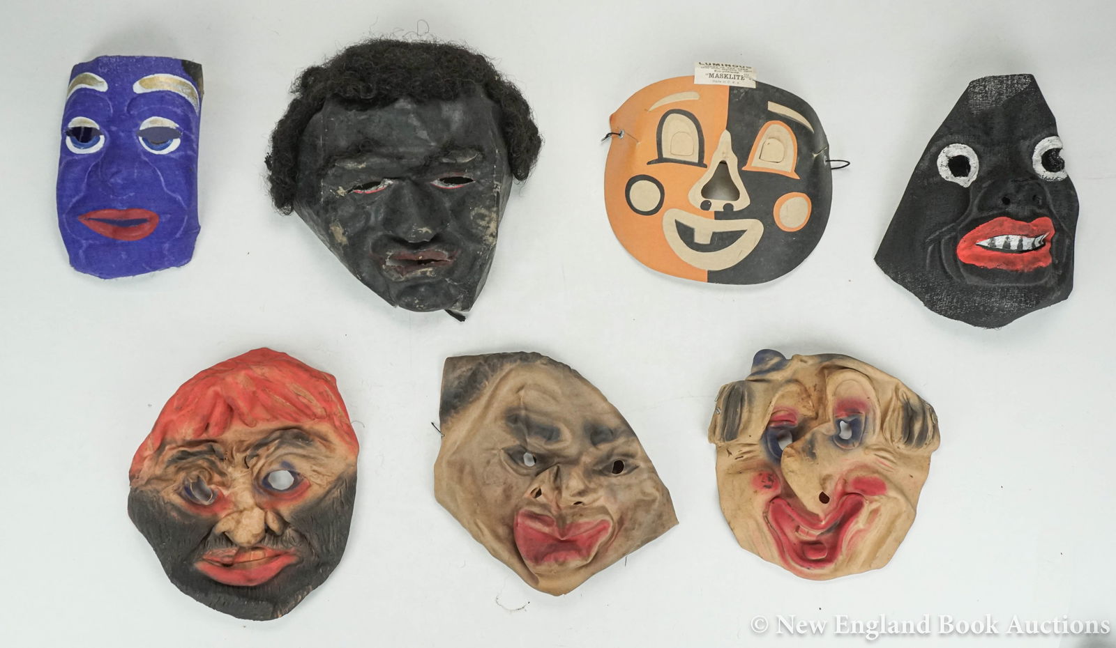 Masks: 39. Masks. Group of 10. Various sizes, various materials; varying wear. American, 20th-century [75/100]