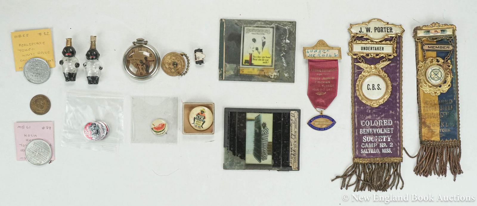 Black Americana: 46. Black Americana. Group of over 10 items Some illustrated with racist images. Various sizes and formats; varying wear. American, 20th-century [100/150] Includes: Little Black Sambo pocket watch