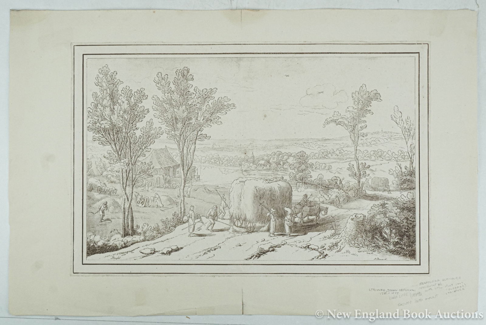 Strixner, Nepomuk Johann: 107. Strixner, Nepomuk Johann. Fine lithograph print after a work by Breughel. 12 x 18 inches mounted to paper; trimmed to margins, generally sound. Np, 19th-century [75/100]