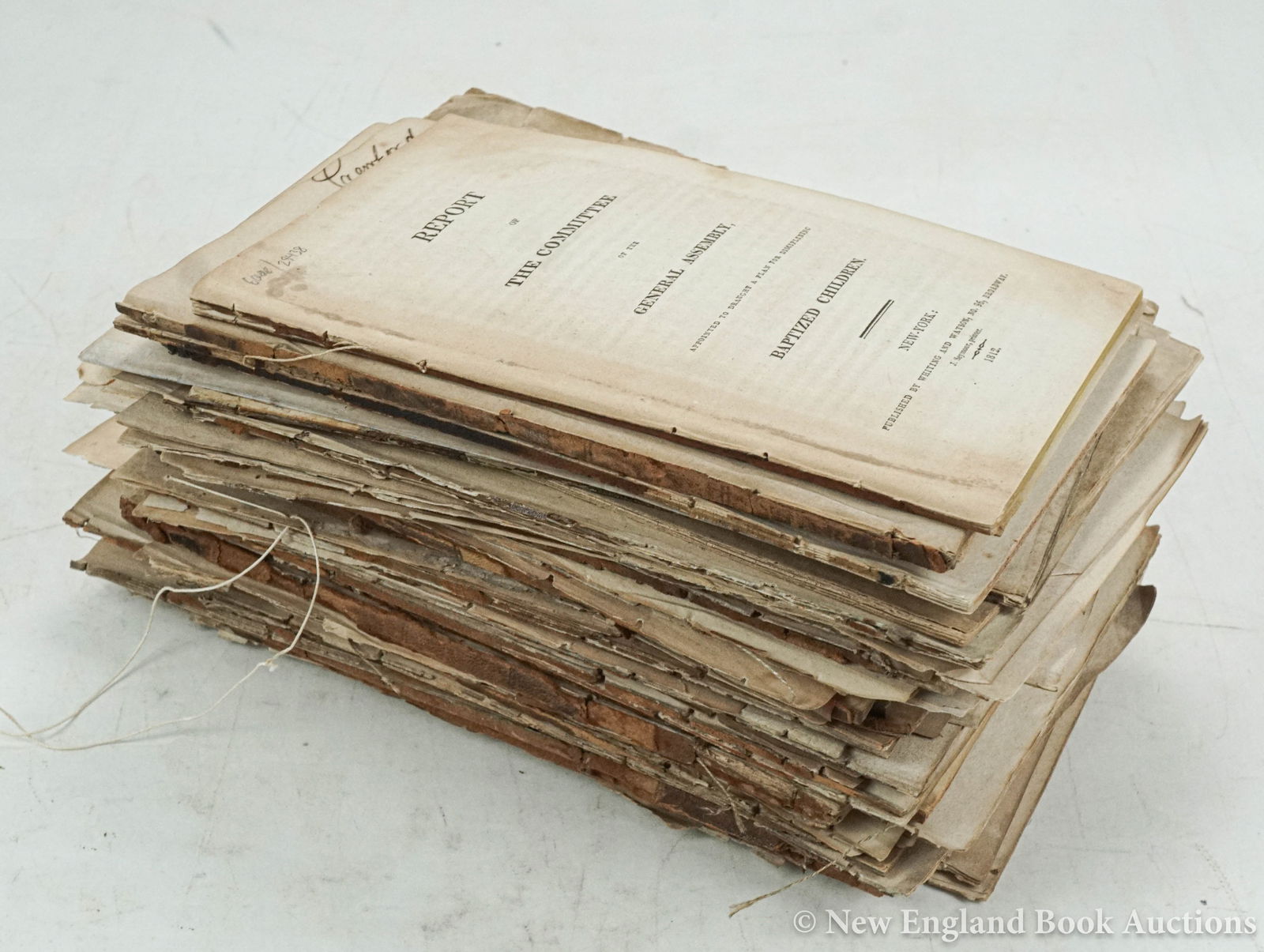 Americana: 115. Americana. Group of over 70, mostly government documents. 8vo, removed; some foxing, margins frayed, etc. Washington or New York, 1810-19 [200/300]