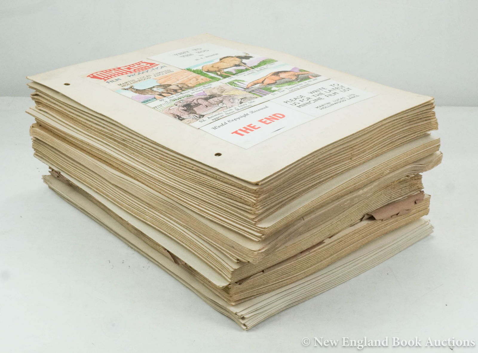 Children's Mini Cine: 123. Children's Mini Cine. Collection of illustrated production story boards. Each with pictorial and text cards mounted to 16-1/2 x 13 inch boards; moderate wear. England: Martin Lucas Limited, nd