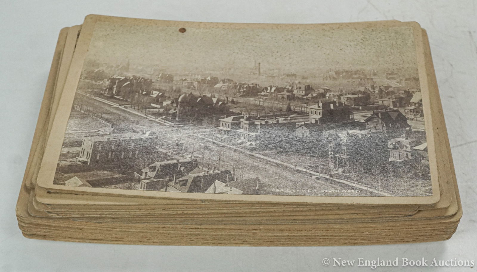 Jackson, W. H: 131. Jackson, W. H. Group of 28 albumen photographs. Between 5 x 8 and 4-1/2 x 7 inches, mounted to board, each with Jackson's studio stamp on verso; occasional soiling. Denver, CO: W. H. Jackson