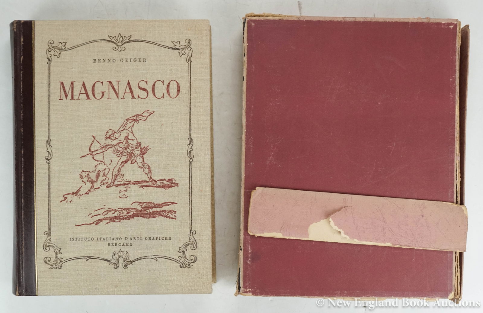 Magnasco, Alessandro: 135. Magnasco, Alessandro. Geiger, Benno. Magnasco. Profusion of plates from Magnasco's works. Folio, leather-backed boards, remnants of original box; rubbed. ONE OF 1500 NUMBERED COPIES, SIGNED BY GE