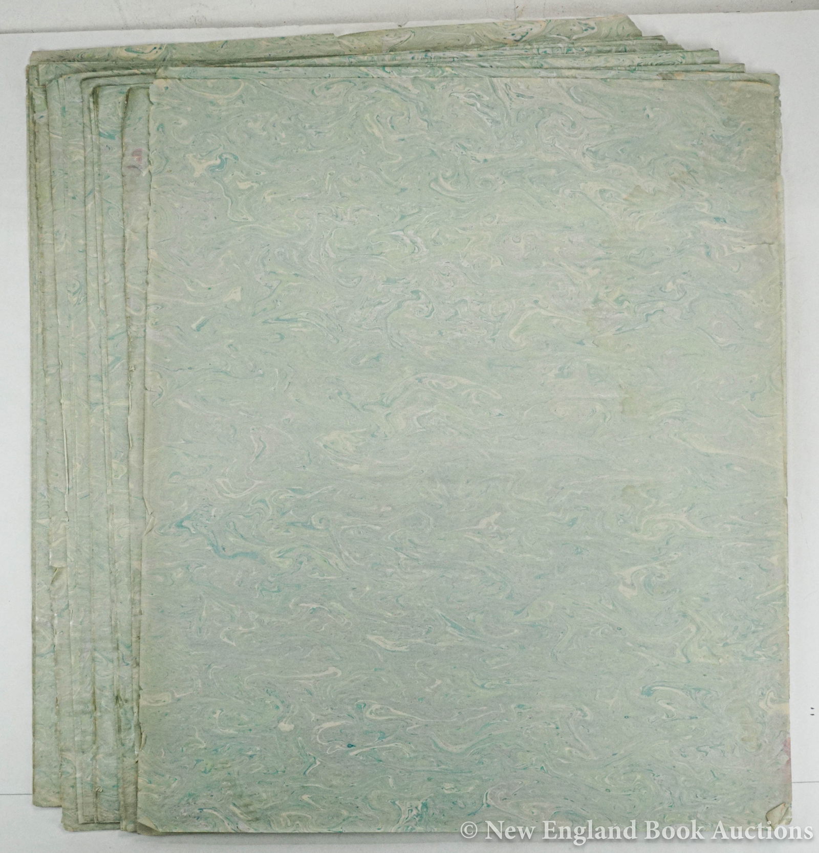 Marbled Paper: 169. Marbled Paper. 40 sheets of marbled wove paper. Each about 26 x 22 inches; some fraying at margins, or margin tears. Np, 19th-century [200/300]