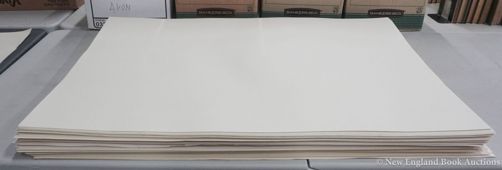Paper: 188. Paper. Group of over 190 sheets of cream heavy card stock paper (about 200 lbs). Each 26 x 40 inches; unused. Np, 21st century [100/150]