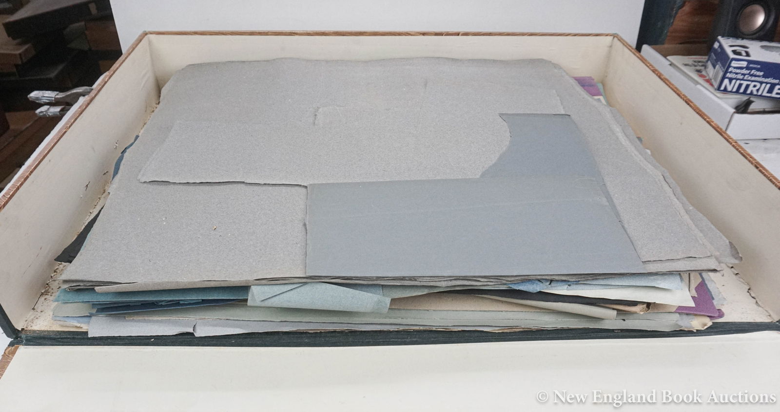 Paper: 214. Paper. Collection of over 150 sheets. Many about 22 x 17 inches, various colors, from tissue to card stock; variously clipped or cut, etc. Vp, 18th-20th century [500/700]