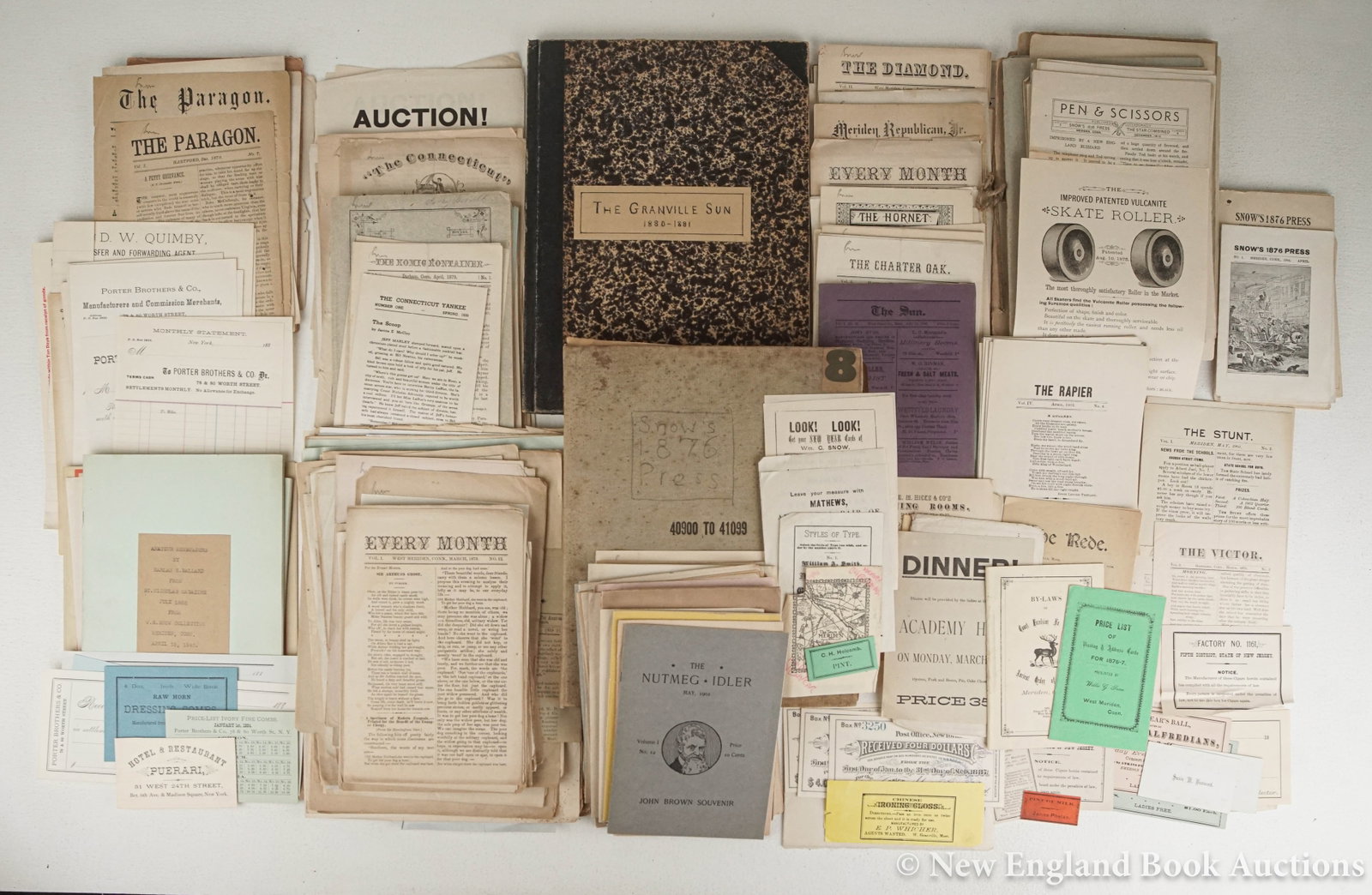 Amateur Journalism: 6. Amateur Journalism. Massive archive of "Amateur Journals" and other related ephemera. 4to or smaller, self-wrappers; moderate wear. Vp, Mostly 1870s-1900s [1000/1500] "Around forty years ago the