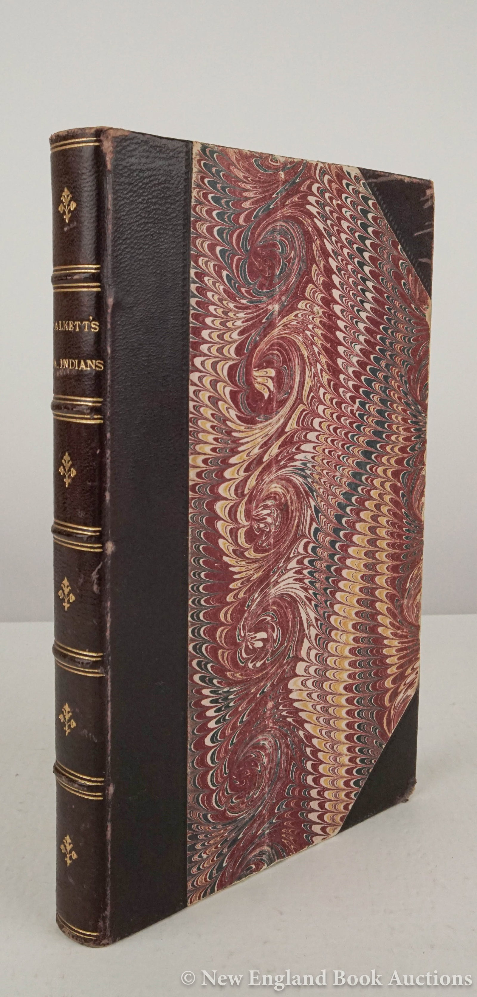 Halkett, John: 91. Halkett, John. Historical Notes Respecting the Indians of North America. 8vo, 1/2 leather, spine gilt in 6 compartments; moderate wear, rubbed, abraded, scattered foxing. London: Archibald