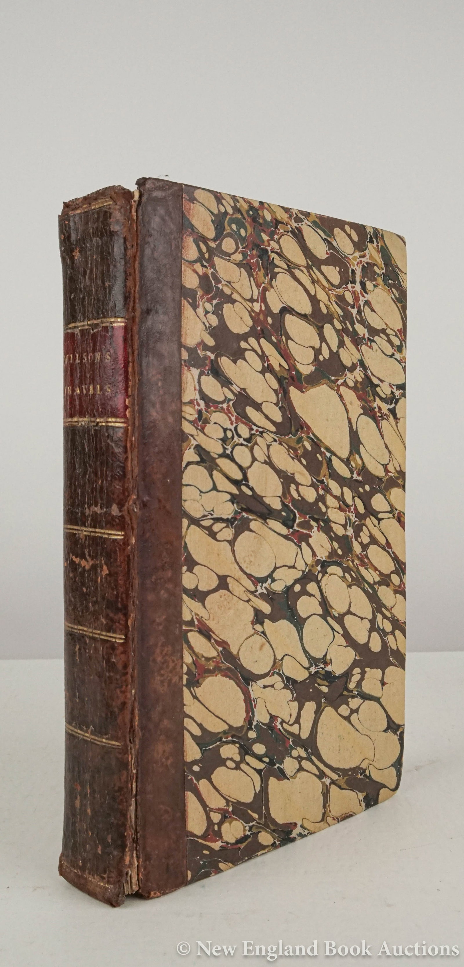 Wilson, William Rae: 178. Wilson, William Rae. Travels in Egypt and the Holy Land. 8 uncolored aquatint plates. 8vo, contemporary leather-backed boards, gilt-lettered spine-label; moderate wear, joints split, spine-ends