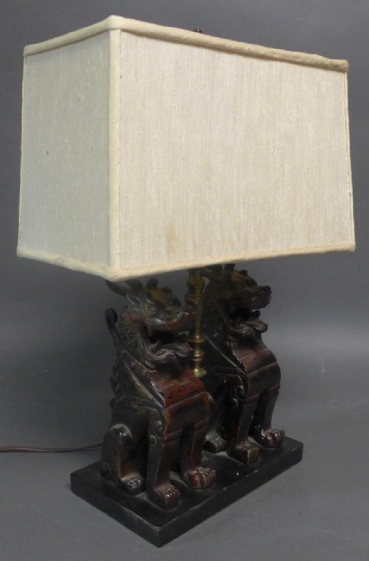 Patinated Bronze Foo Dogs as Lamp (1 of 10)