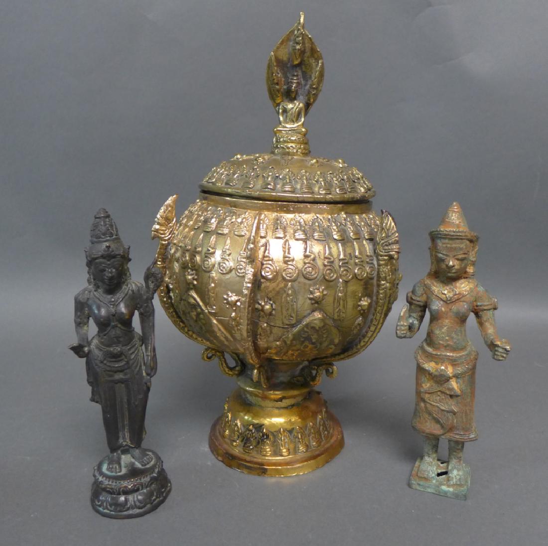 Bronze Buddhist Sculptures and Censer (1 of 9)
