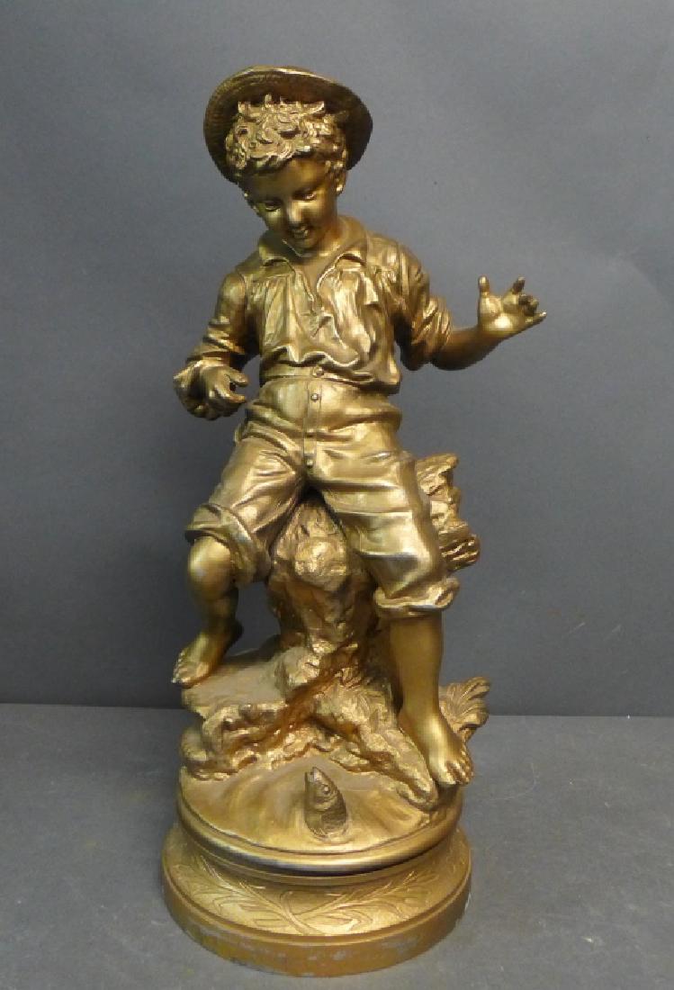 Figural Spelter Statue of Young Boy (1 of 10)