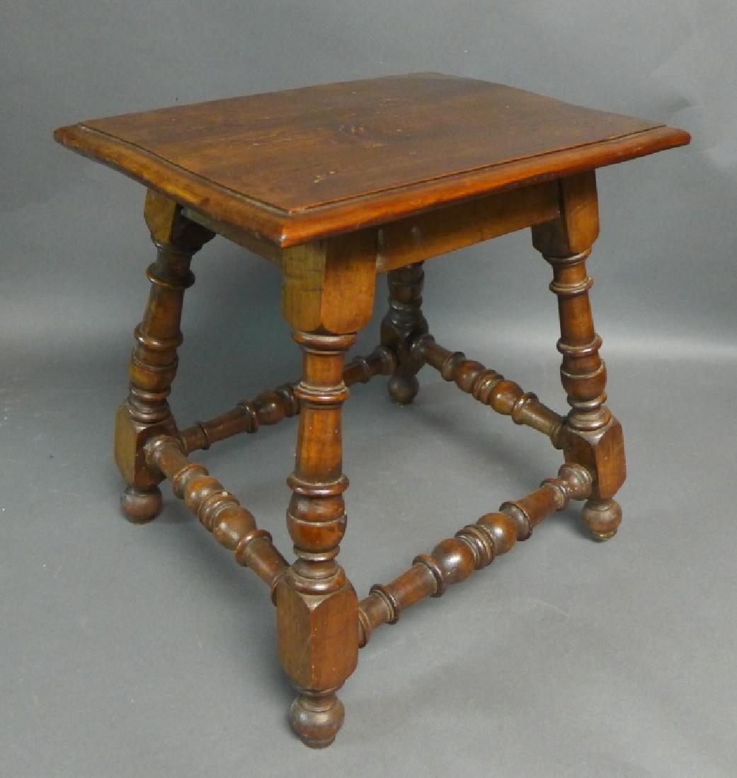 Carved Wood Stool: Antique/ Vintage carved wood footstool. Some imperfections and wear. Height: 17", Length: 15 3/4", Width: 12" (furniture, interior design, accent piece) STERLING ASSOCIATES STRIVES TO PROVIDE ACCURATE