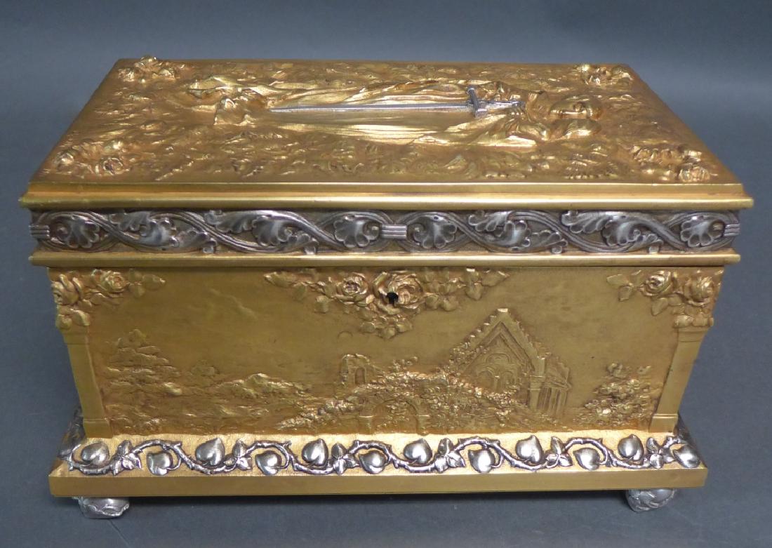 Antique Silver and Dore over Bronze Box (1 of 10)