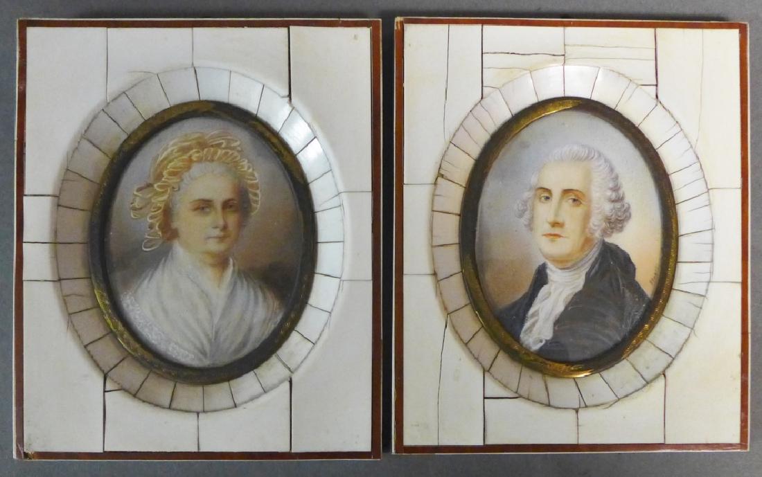 George & Martha Washington Miniature Portrait Pair (1 of 8)