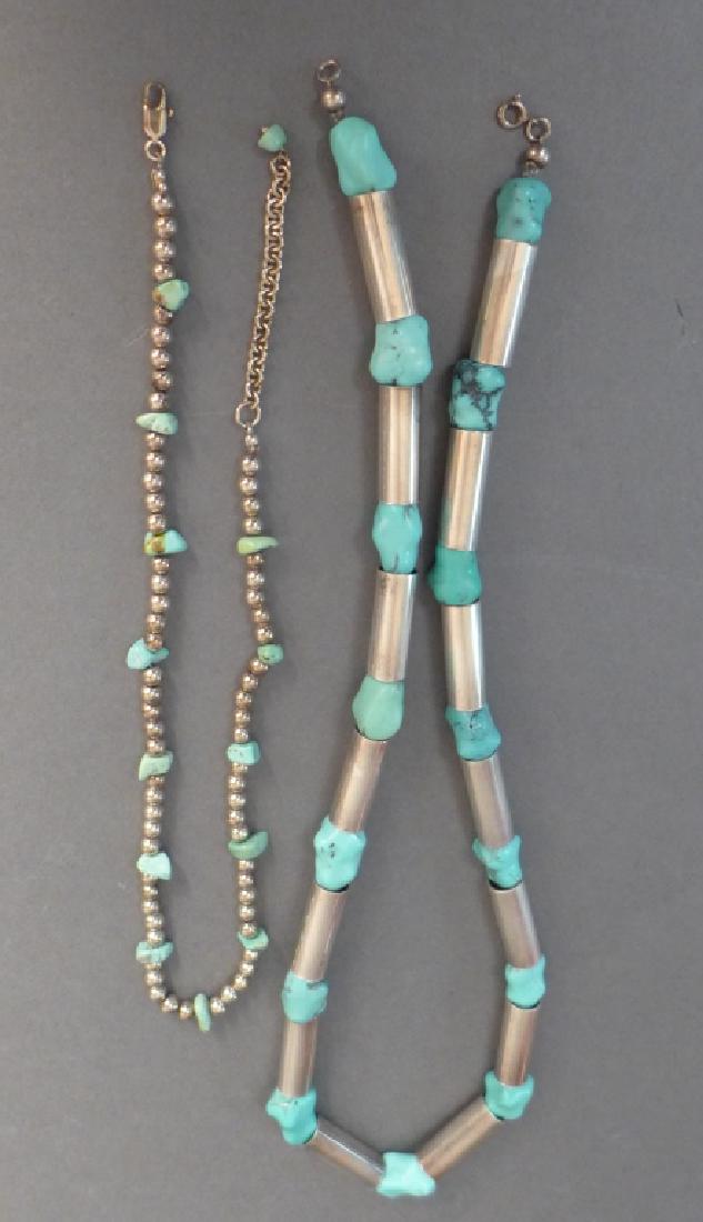 Two Turquoise and Silver Necklaces (1 of 8)