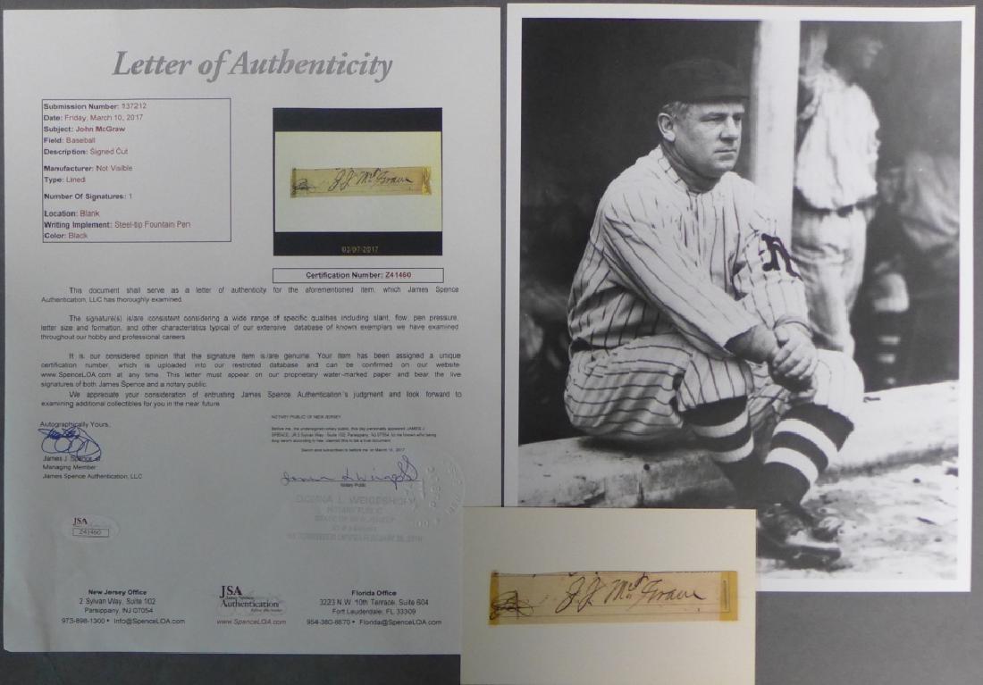 Hall of Famer John McGraw Signed Mounted Cut w/ JSA (1 of 8)