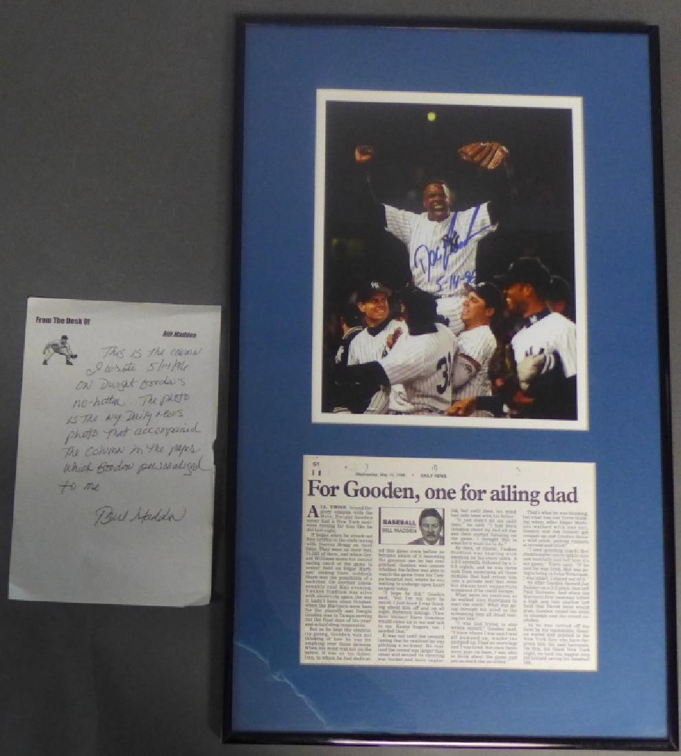 D. Gooden Autographed Photo & NY Daily News Column (1 of 10)