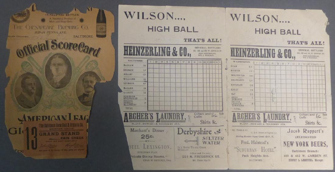 Antique 1902 Score Card and Ticket Stub (1 of 10)