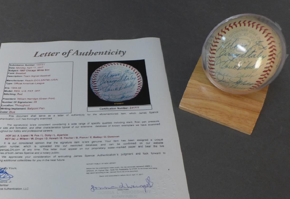 1957 Chicago White Sox Team Signed Baseball w/ JSA (1 of 9)