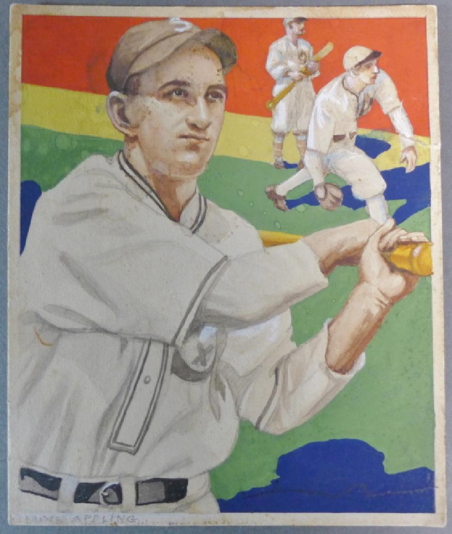 Hall of Famer Luke Appling 1935 Original Watercolor (1 of 8)